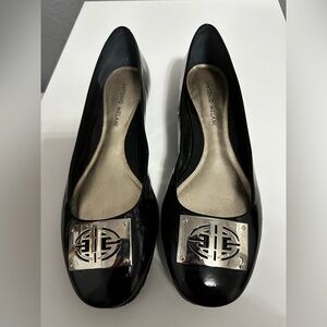 Antonio Melani Black Flats with Silver Accent Size 10